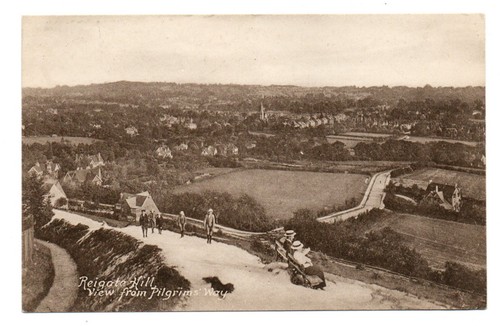 Antique postcard reigate - postcard, hill