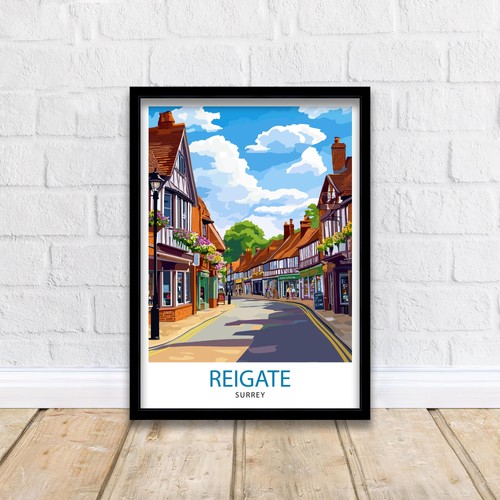 Reigate surrey travel poster - surrey,