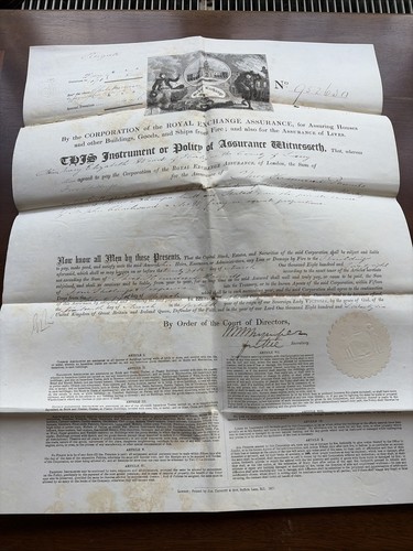 1878 home insurance document - document, |