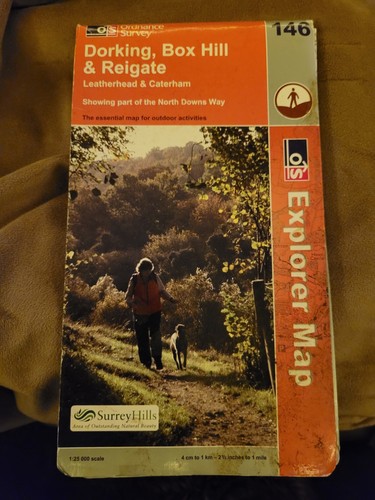 Ordnance survey map dorking - map,