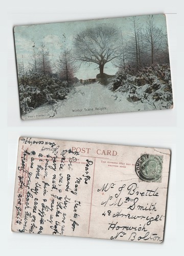 Vintage postcard winter - vintage, scene