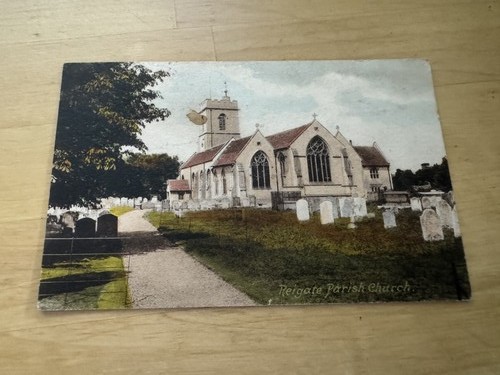 Postcard reigate parish - reigate,