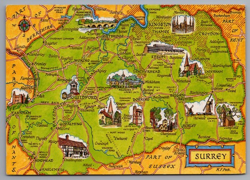 Surrey illustrated map - illustrated,
