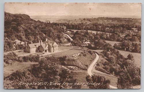 Postcard vintage reigate - postcard, hill